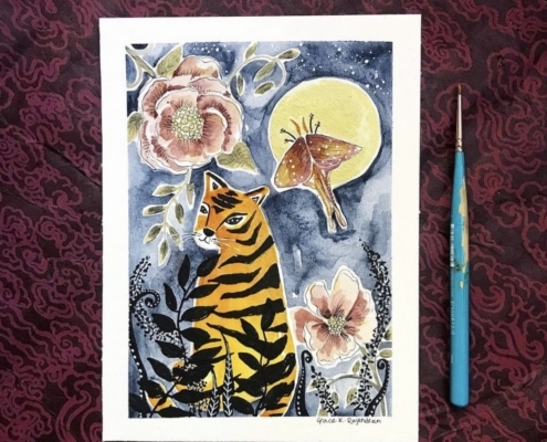 Watercolor tiger